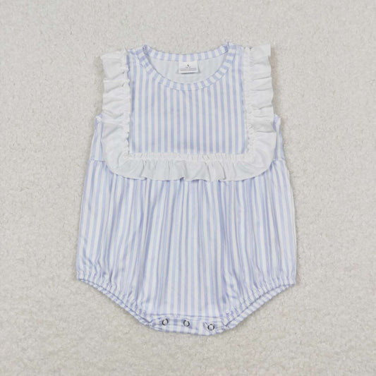 SR1363  baby girl clothes blue stripes toddler girl summer bubble