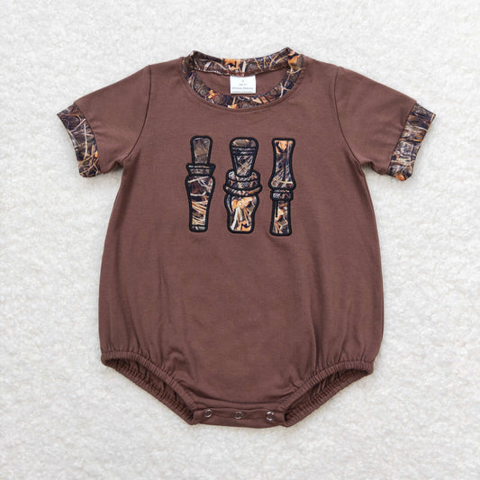 SR1402  baby boy clothes duck call embroidery camouflage rompers