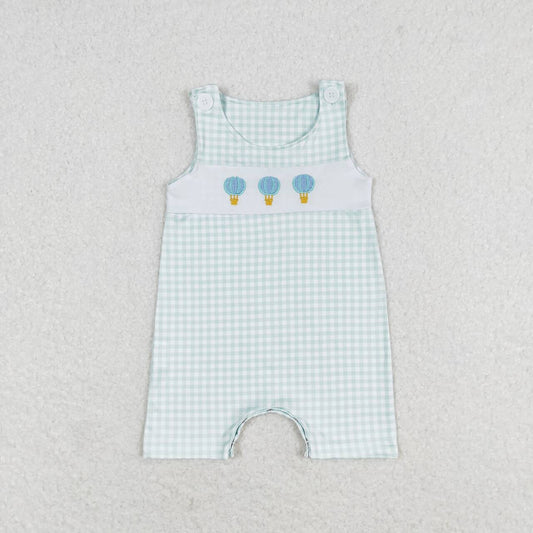 SR1405  baby boy clothes embroidery hot air balloon toddler boy summer romper