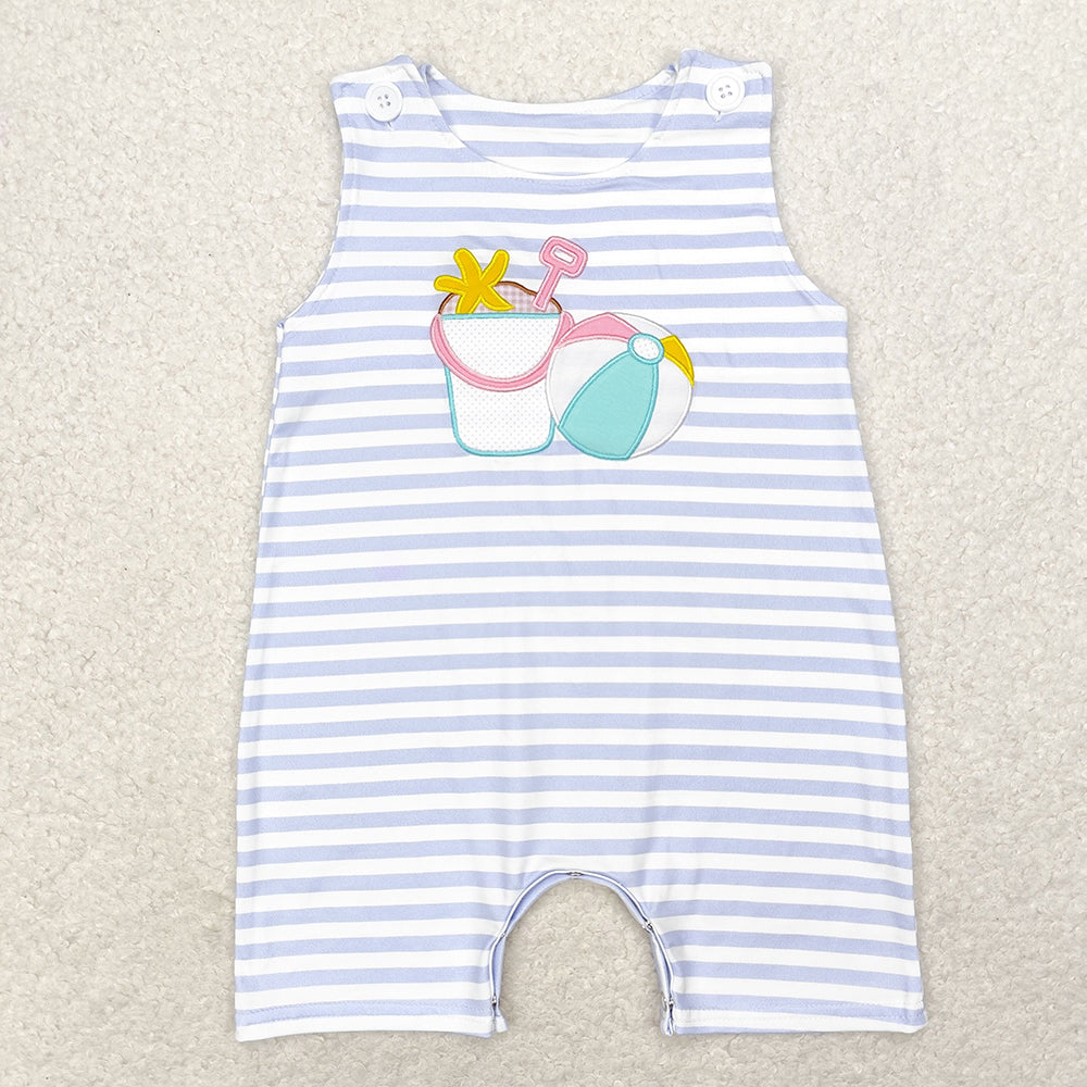 Sibling Embroidery Baby Infant Boys Toddler Sleeveless Rompers