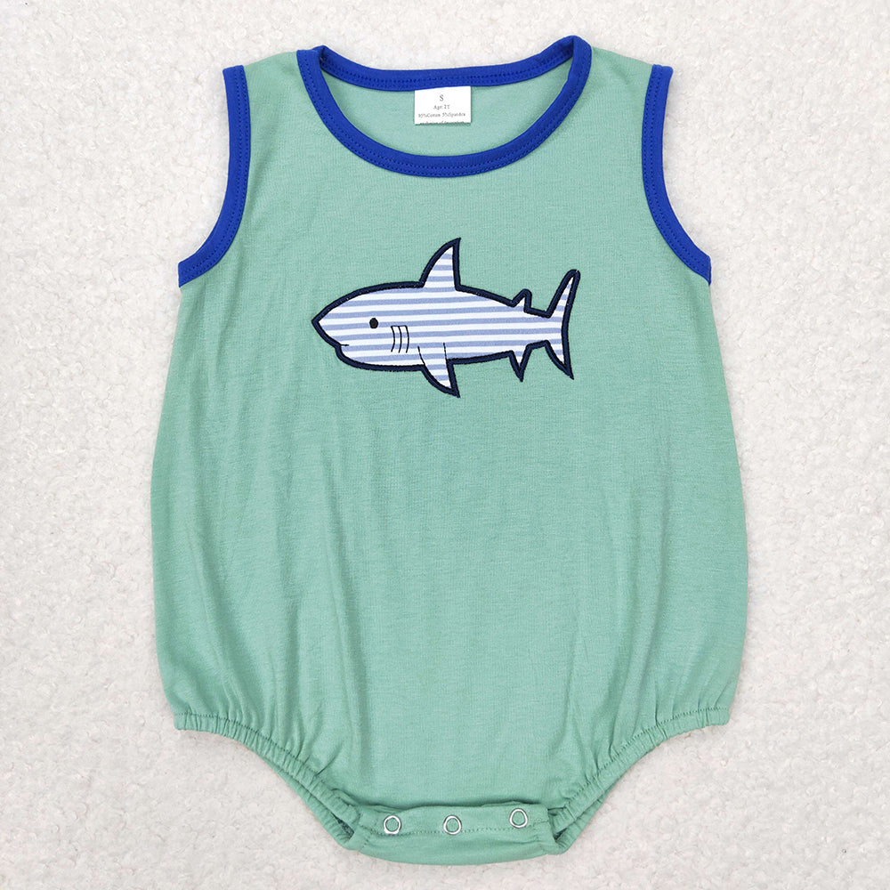 Sibling Baby Infant Boys Cute Embroidery Summer Sleeveless Rompers