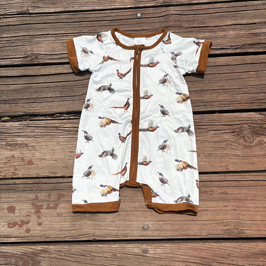 SR1657 baby clothes wild bird boys summer zip rompers