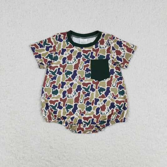 SR1659 baby boy clothes duck deer camouflage toddler summer bubble rompers