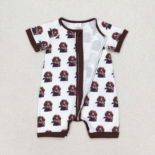 SR1687 baby clothes dogs hunting boys summer zippie rompers