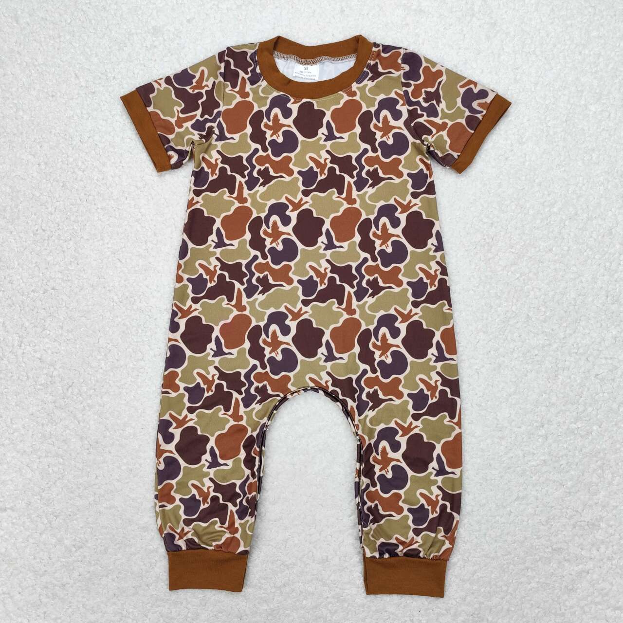 Sibling Baby Boys Brown Khaki Camo Southern Hunting Clothing Tops Romper