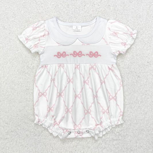 SR1967   baby girl clothes embroidery bows girl summer bubble