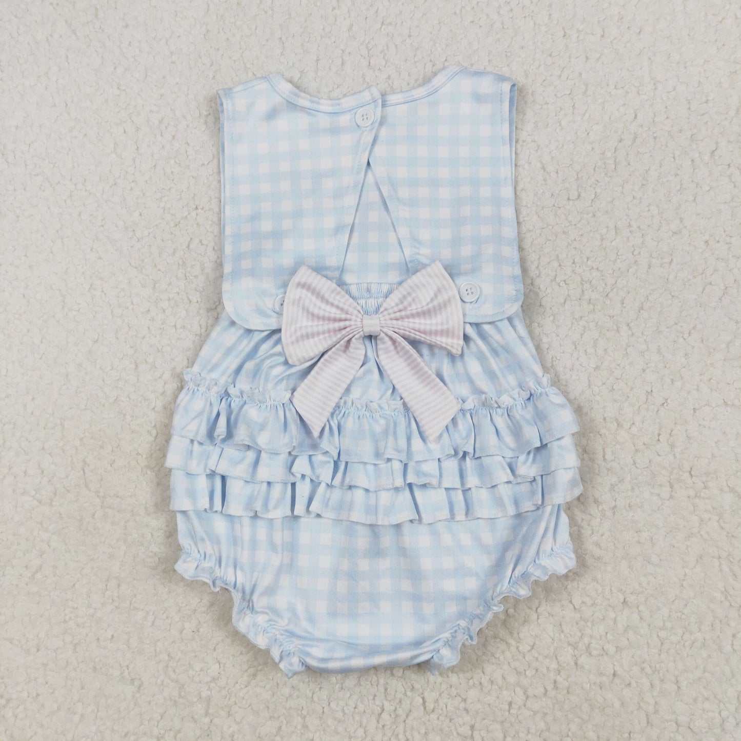 SR2203   baby girl clothes embroidery blue bows girl  summer bubble
