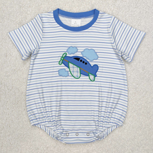 SR2244  baby boy clothes embroidery airplane boy summer bubble