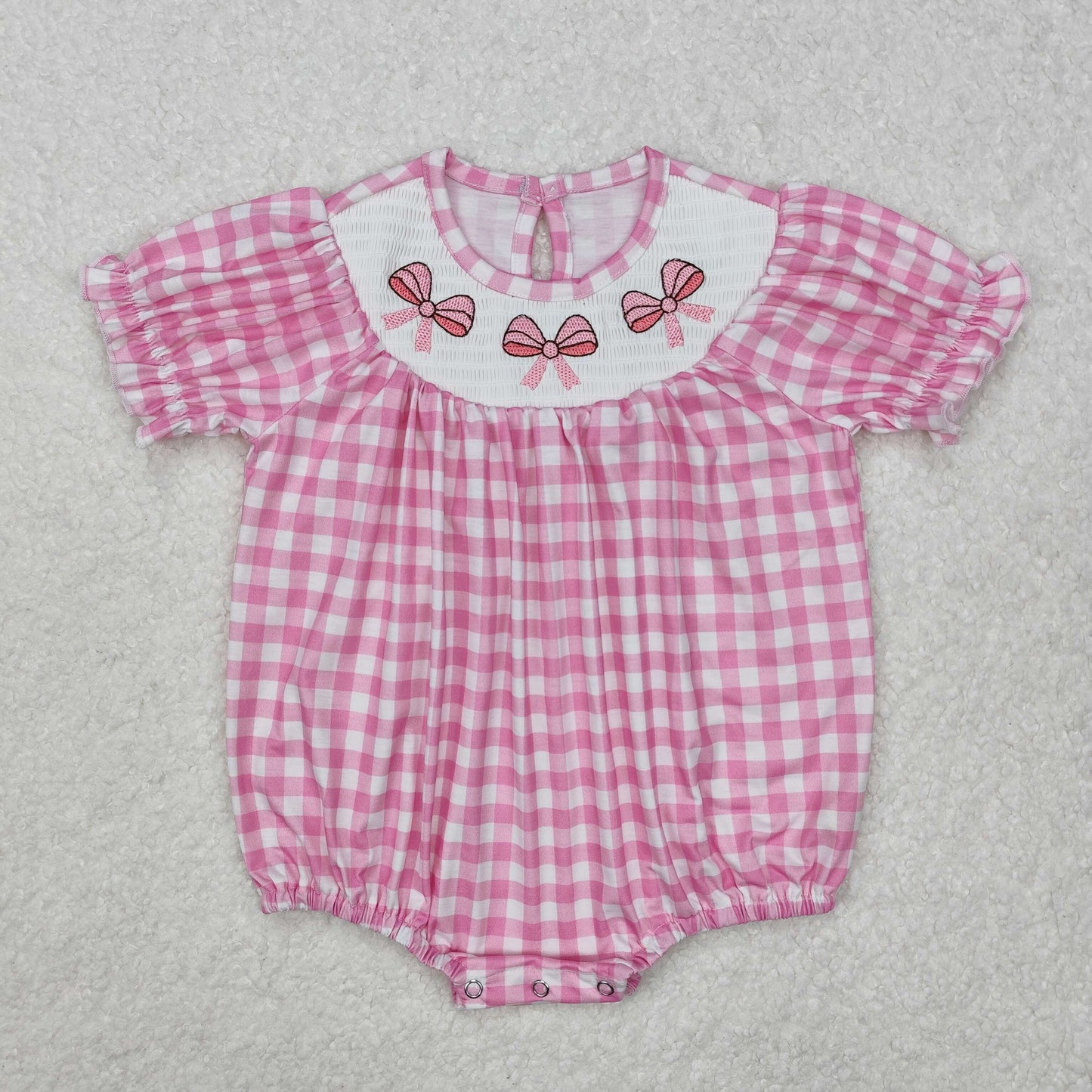 SR2325  baby girl clothes embroidery smocked bows toddler girl summer bubble