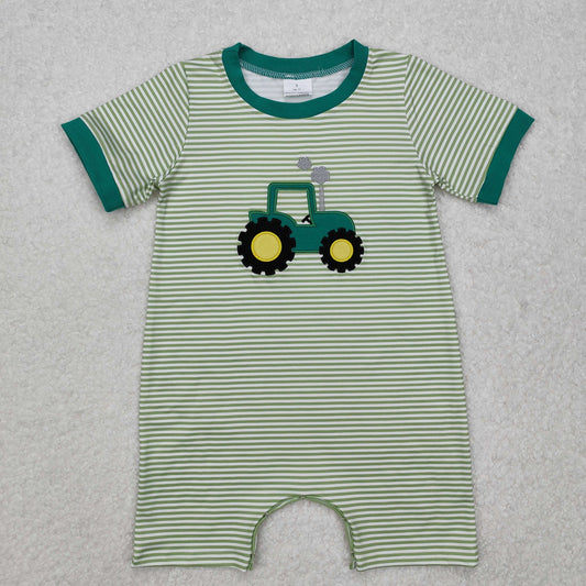 SR2431 baby boy clothes embroidery truck boy summer romper