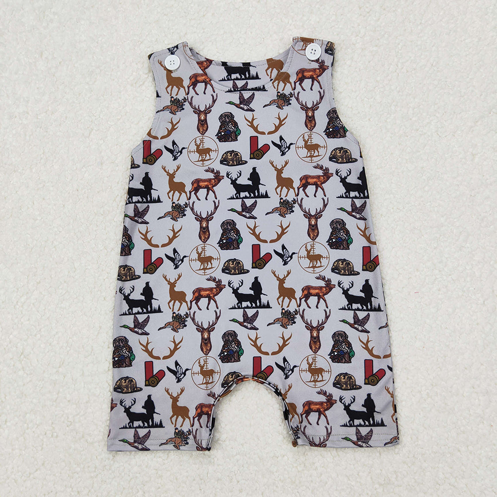 SR2539 baby boys Deer Dogs Hunting rompers