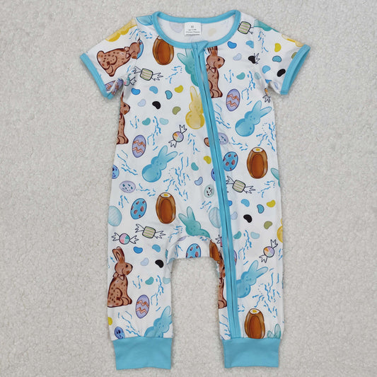 SR2713 baby boy clothes rabbit  toddler boy easter summer romper