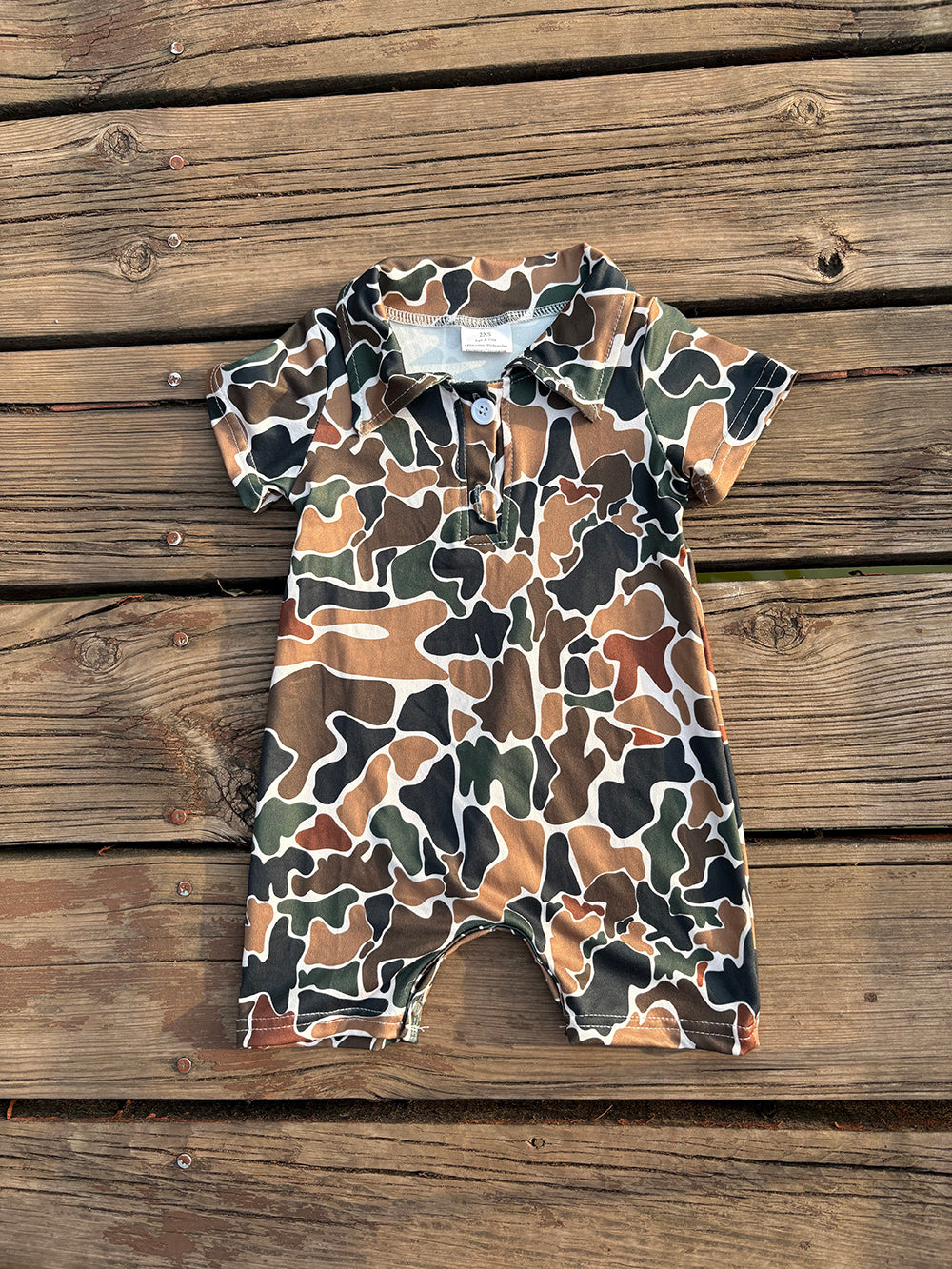 SR2979 baby boy clothes brown camouflage toddler summer bubble rompers