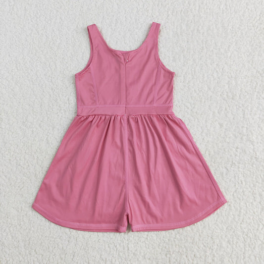 SR3024 toddler girl clothes Light Pink athletic summer yoga jumpsuits