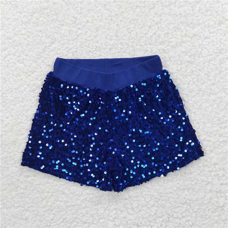 girls navy blue sequin shorts SS0038