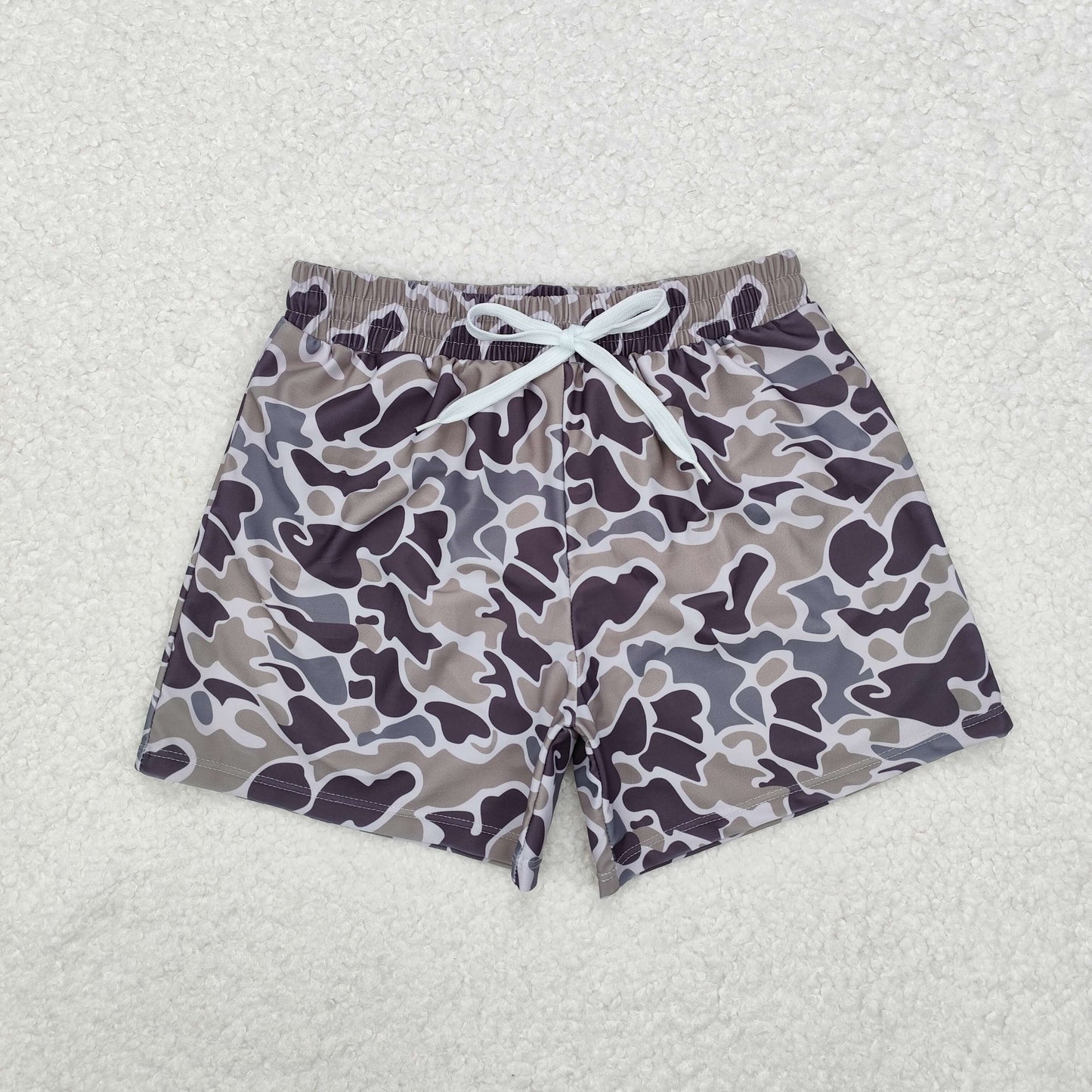 Sibling Baby Boys Western Camo Print Summer Trunks Swimsuits Swimwear