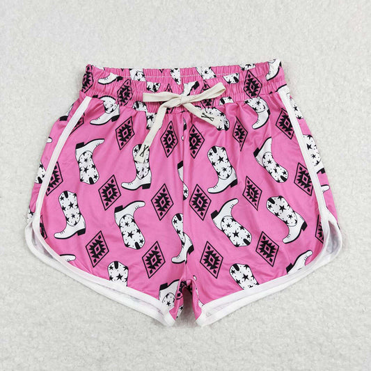 SS0131 adult women pink western boots shorts
