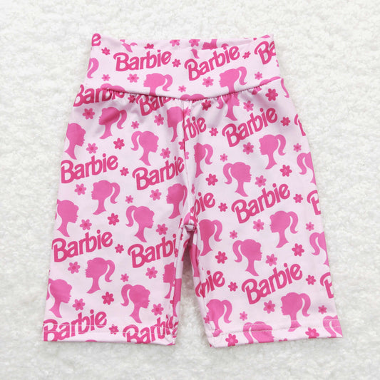 SS0143 baby girl barbie letters flowers pink riding shorts