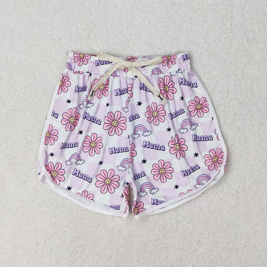 SS0172 adult women daisy rainbow pink shorts