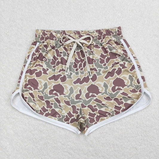 SS0177  adult clothes green camouflage print adult women summer shorts