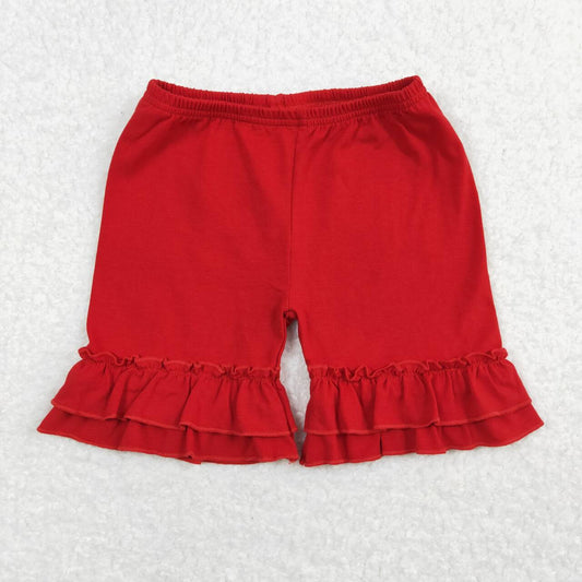 SS0184 toddler clothes red ruffle girl summer shorts