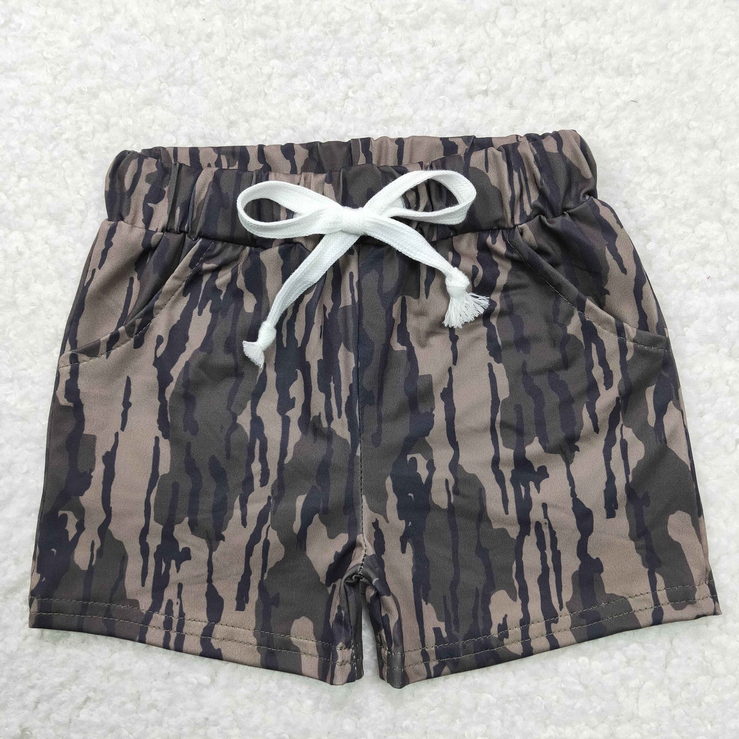 SS0201 Baby Boys Southern Olive Camo Pockets Shorts Bottom