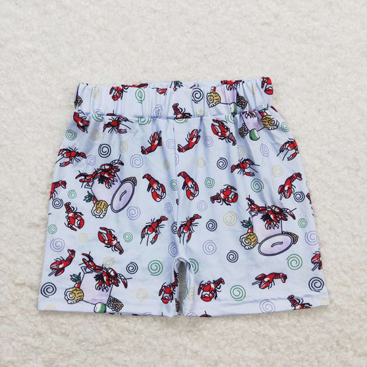 SS0220  baby boy 4th of July patriotic crawfish summer shorts
