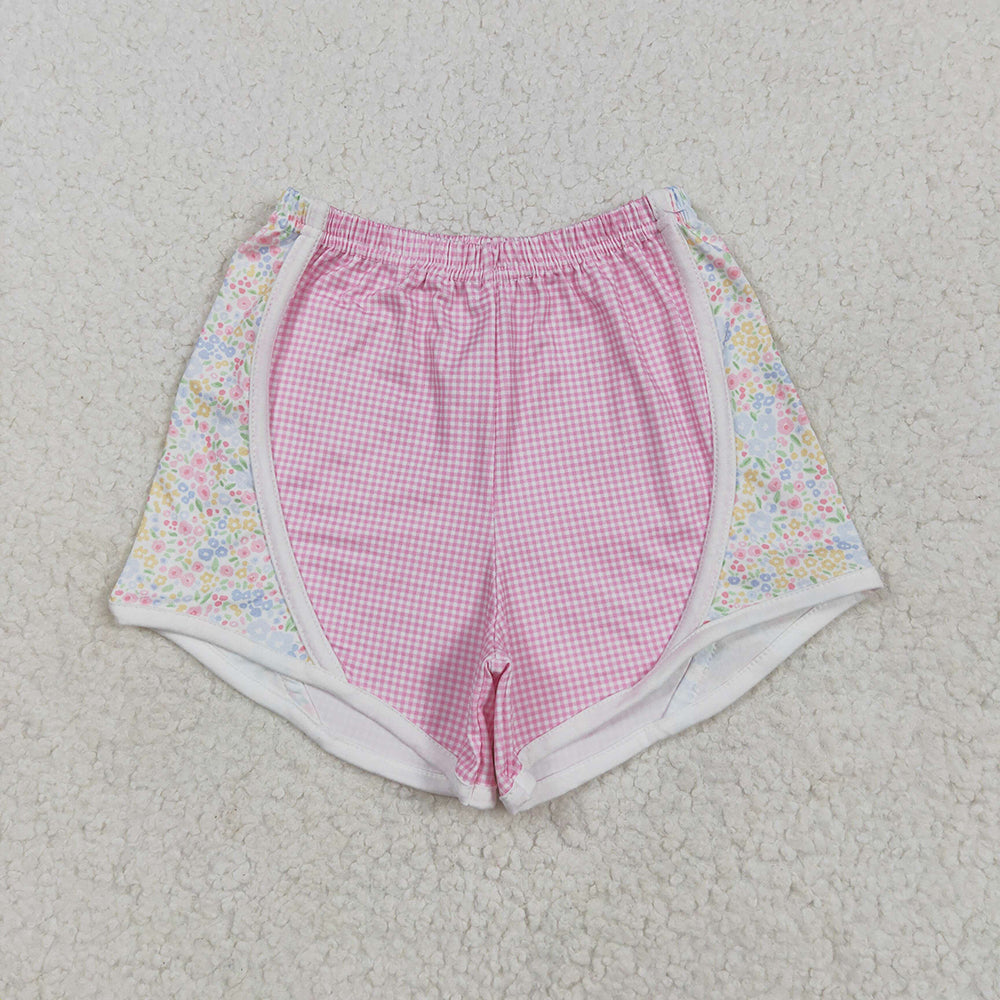 SS0518 Baby Girls Pink Flowers Sports Shorts