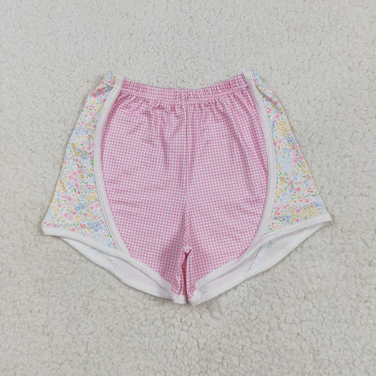 SS0518 Baby Girls Pink Flowers Sports Shorts