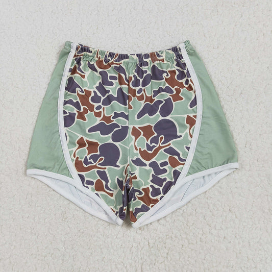 SS0529 Baby Girls Green Camouflage Sports Shorts