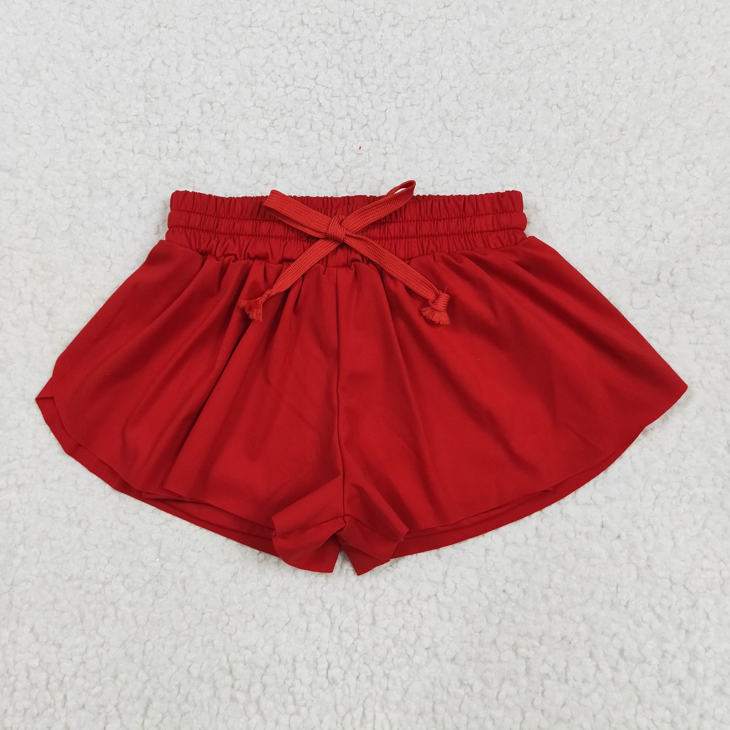 SS0544 Baby Girls Red Yoga Active Ruffle Shorts Bottom