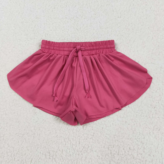 SS0545 Baby Girls Hot Pink Yoga Active Ruffle Shorts Bottom