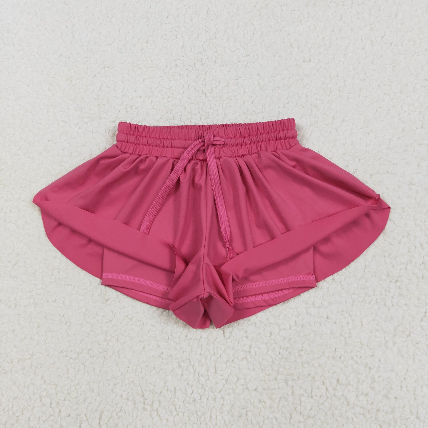 SS0545 Baby Girls Hot Pink Yoga Active Ruffle Shorts Bottom