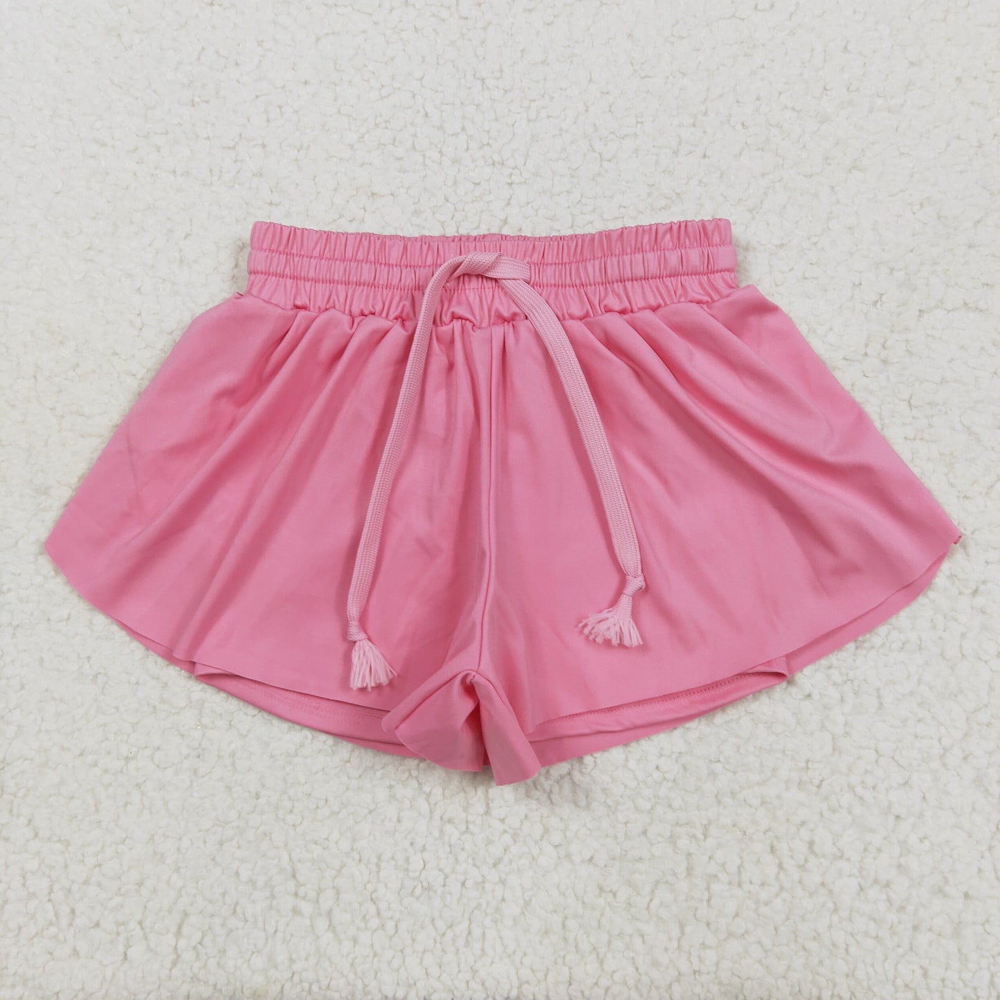 SS0546 Baby Girls Pink Yoga Active Ruffle Shorts Bottom