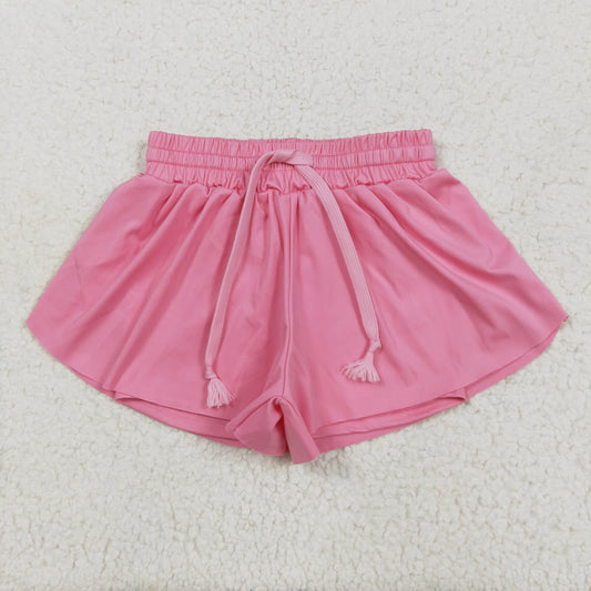 SS0546 Baby Girls Pink Yoga Active Ruffle Shorts Bottom