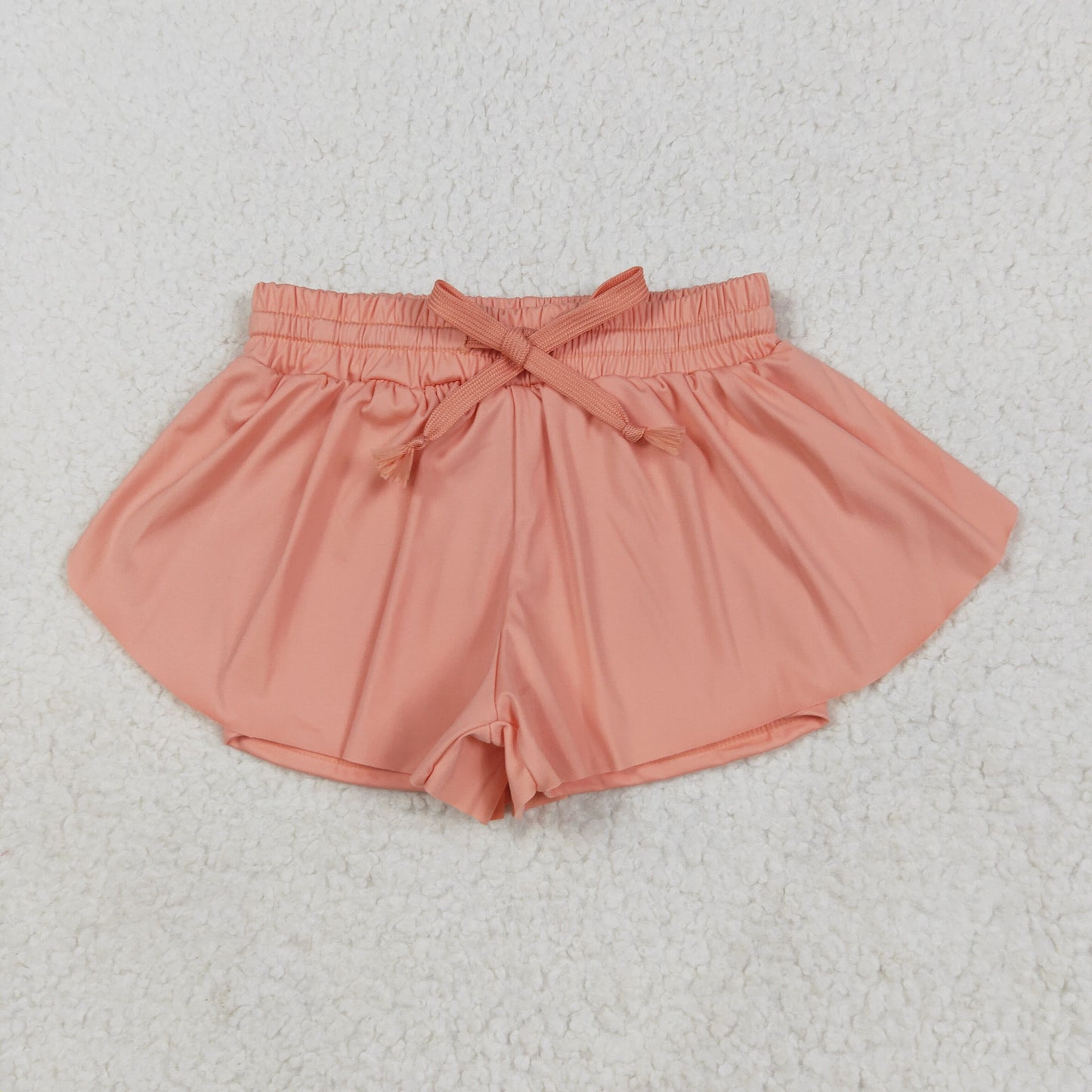 SS0547 Baby Girls Peach Yoga Active Ruffle Shorts Bottom