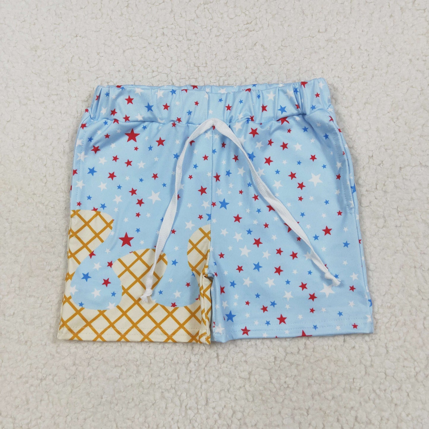 Sibling Baby Boys Drips Stars 4th of July Shorts Bottoms
