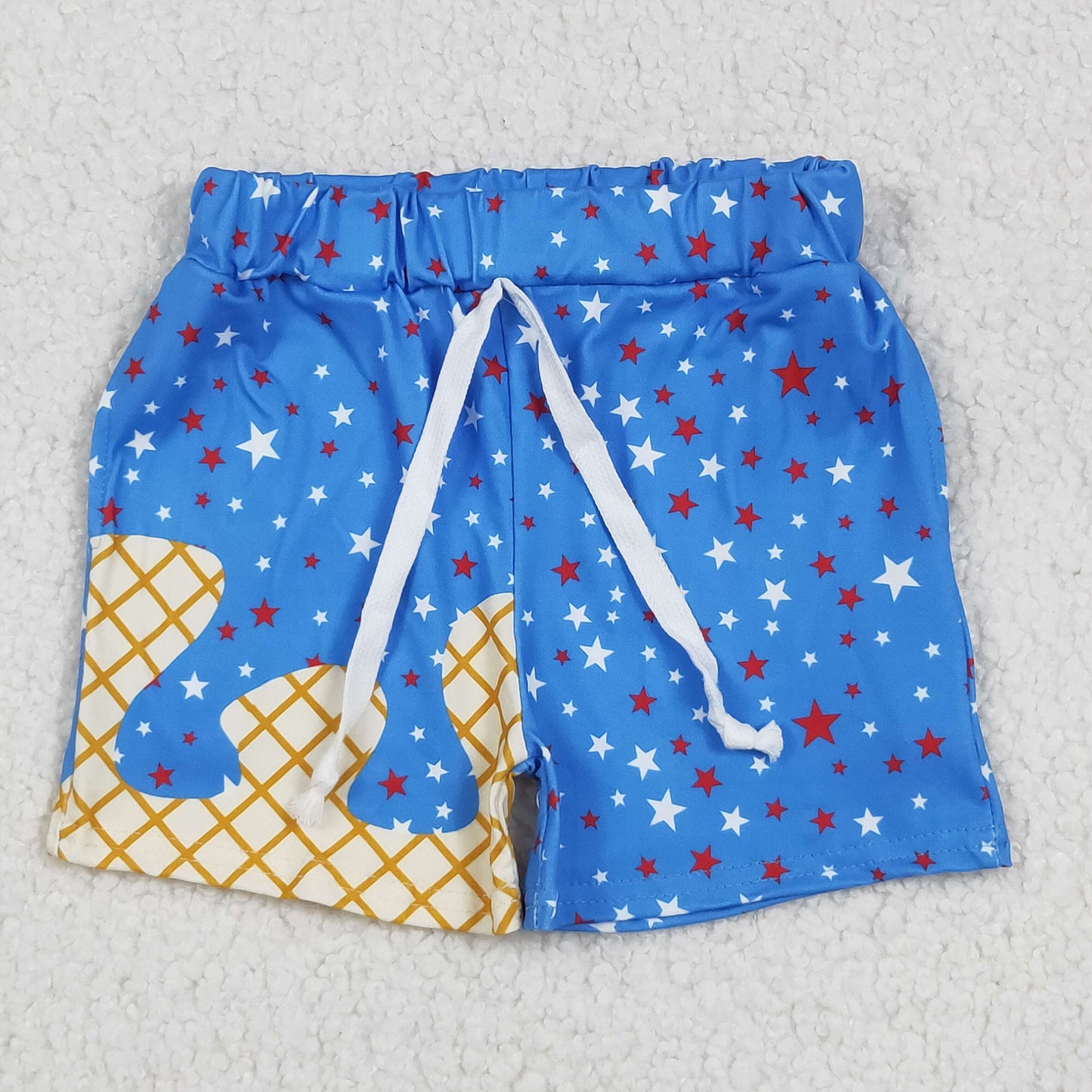 Sibling Baby Boys Drips Stars 4th of July Shorts Bottoms