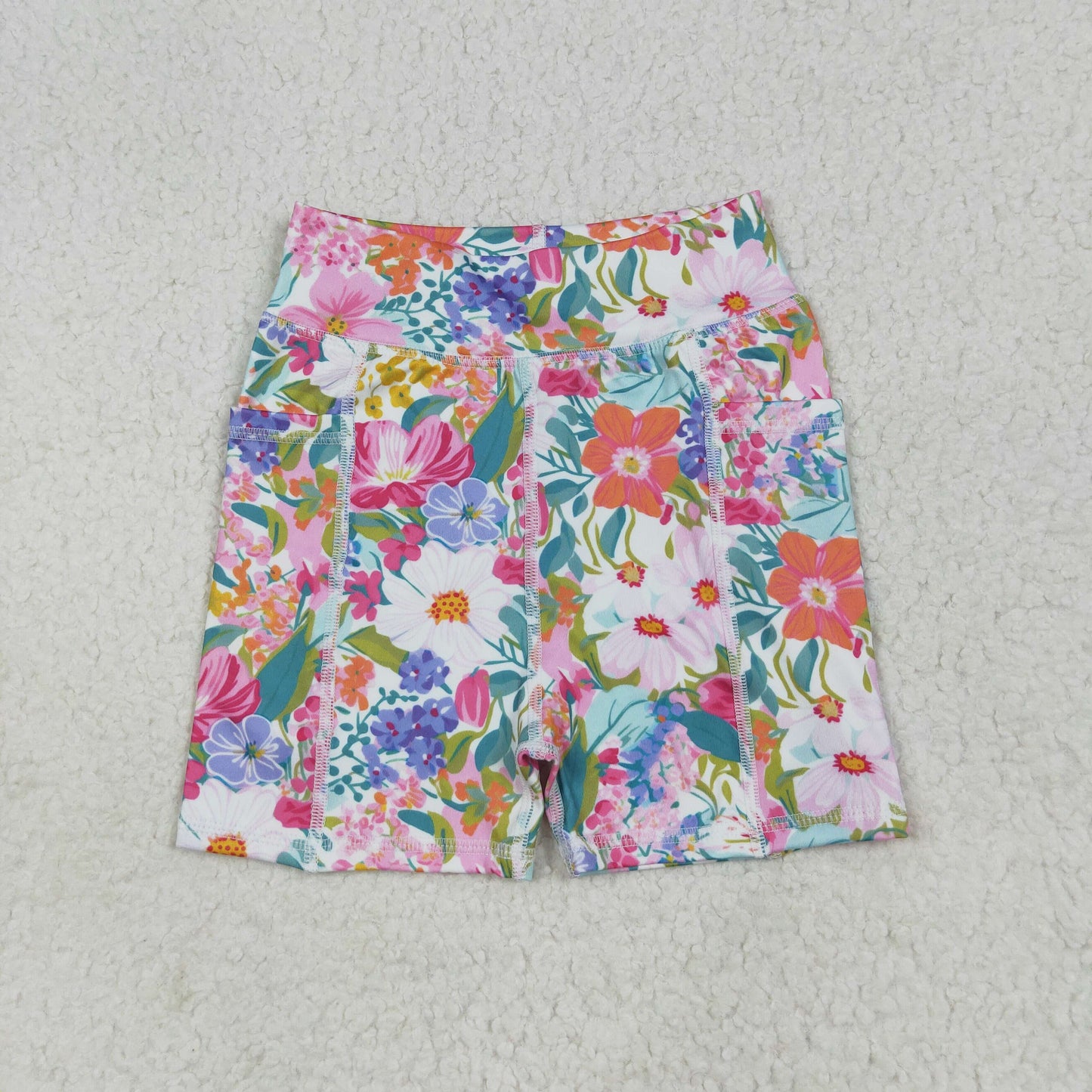 SS0614 Baby Girls Colorful Floral Yoga Active Biking Shorts Bottom