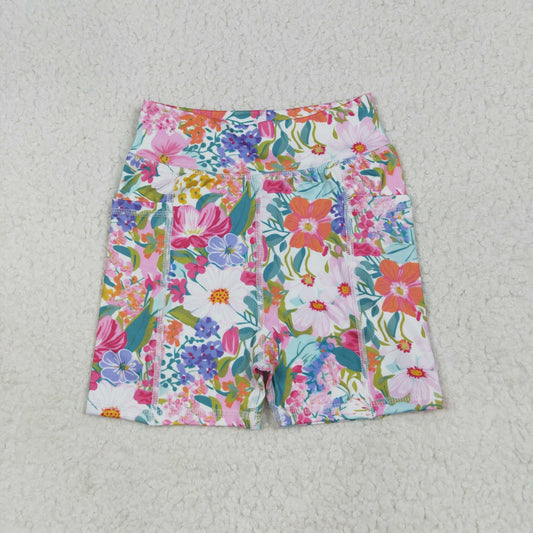 SS0614 Baby Girls Colorful Floral Yoga Active Biking Shorts Bottom