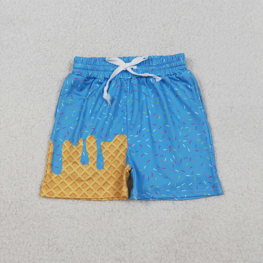 SS0619 Baby Boys Blue Drips Sprinkles Team Shorts Bottoms
