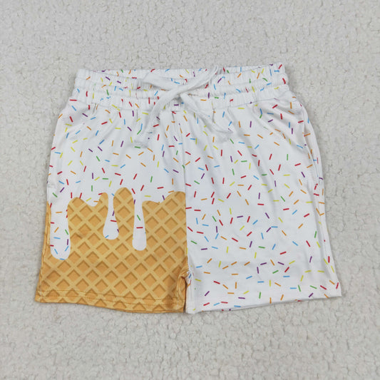 SS0625 Baby Boys White Drips Sprinkles Team Shorts Bottoms