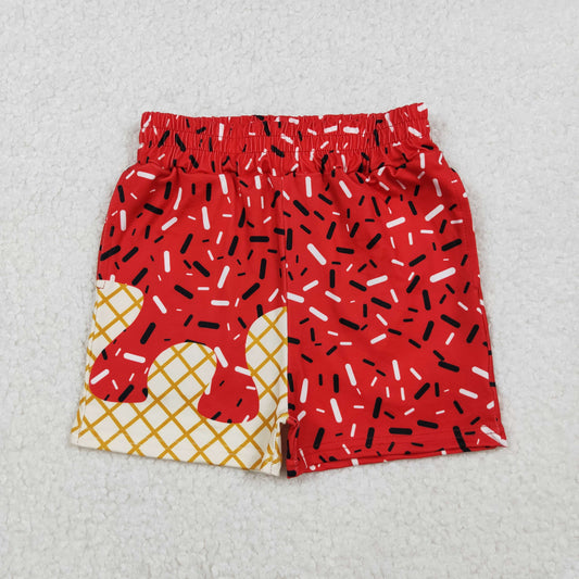 SS0637 Baby Boys Red Drips Sprinkles Team Shorts Bottoms