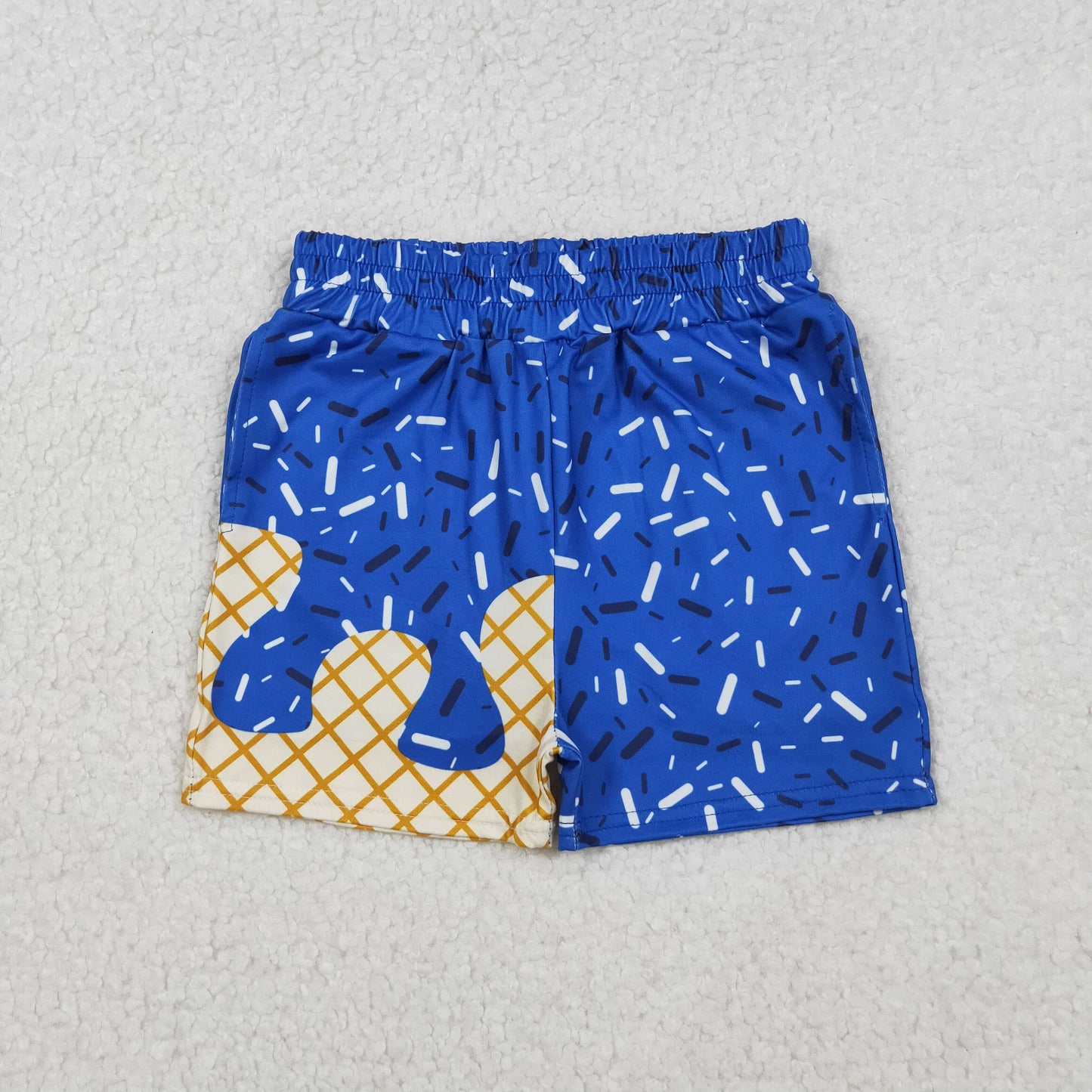 SS0640 Baby Boys Hot Blue Drips Sprinkles Team Shorts Bottoms