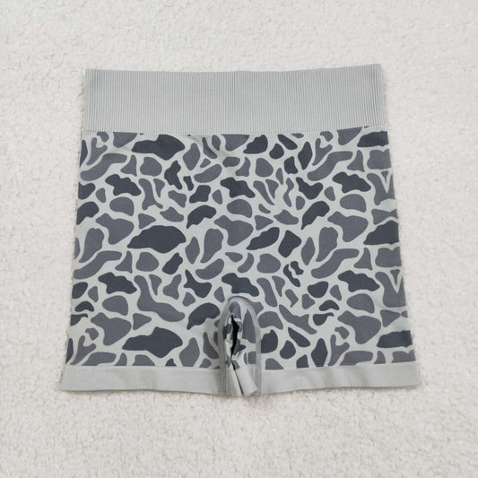 SS0643 Adult Women Grey Camo Thick Fabric Shorts Bottom