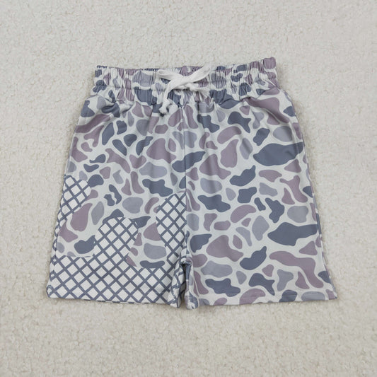 SS0647 Baby Boys Grey Camo Drip Pockets Southern Shorts Bottom