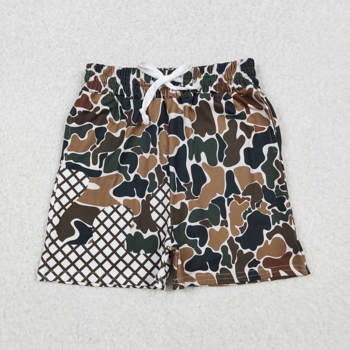 SS0651 Baby Boys Southern Dark Brown Camo Drip Team Shorts Bottom