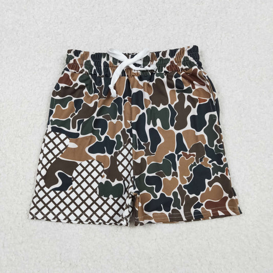 SS0651 Baby Boys Southern Dark Brown Camo Drip Team Shorts Bottom