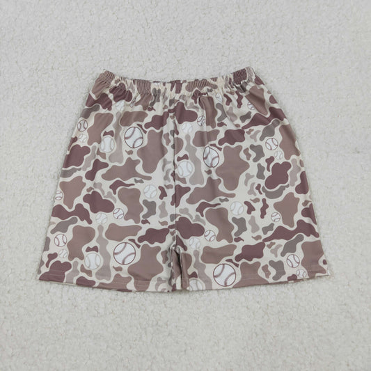 SS0654 Baby Boys Southern Khaki Camo Baseballs Team Shorts Bottom