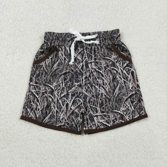 SS0674 Baby Boys Southern Leaves Camo Pockets Shorts Bottom